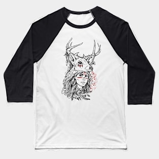 Deer priestess Baseball T-Shirt